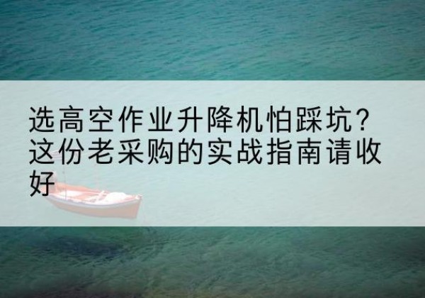 新邵高空作业升降机厂家推荐-选高空作业升降机怕踩坑？这份老采购的实战指南请收好