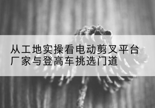 新邵电动剪叉升降平台厂家-从工地实操看电动剪叉平台厂家与登高车挑选门道